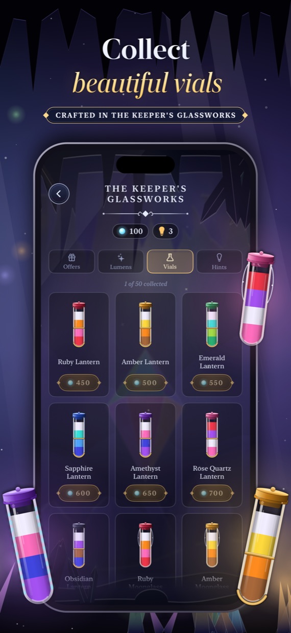 Collect beautiful vials
