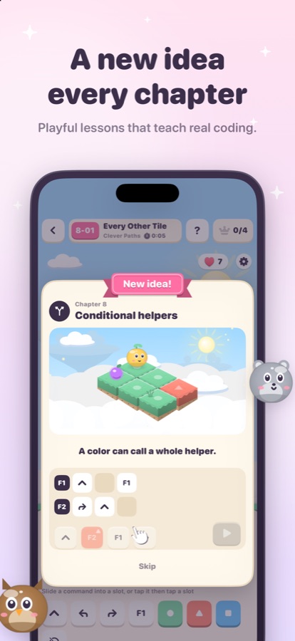 An interactive lesson opens every chapter